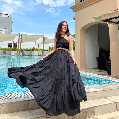 Vulcan Black Long Dress