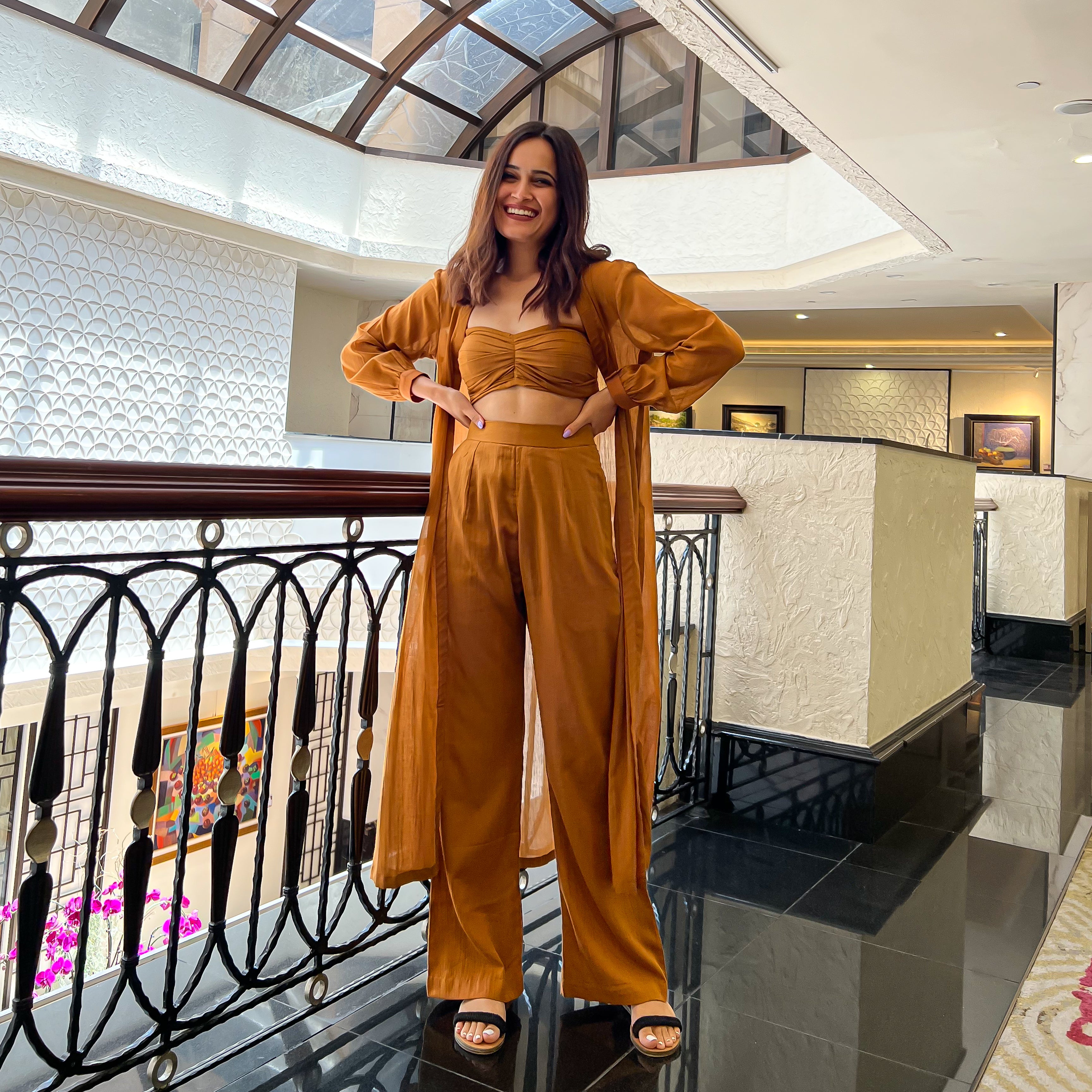 Gingerbread Mulmul Co-ord Set