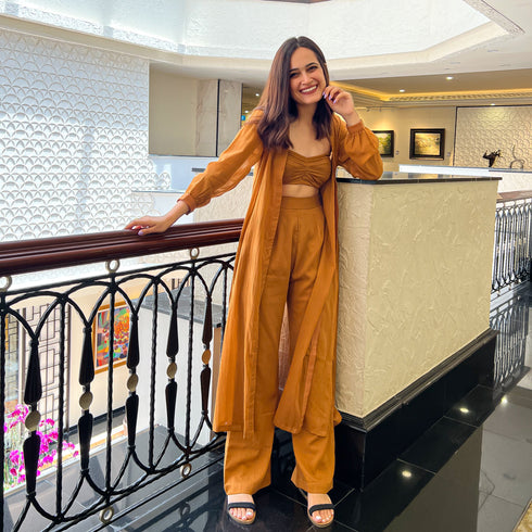 Gingerbread Mulmul Co-ord Set