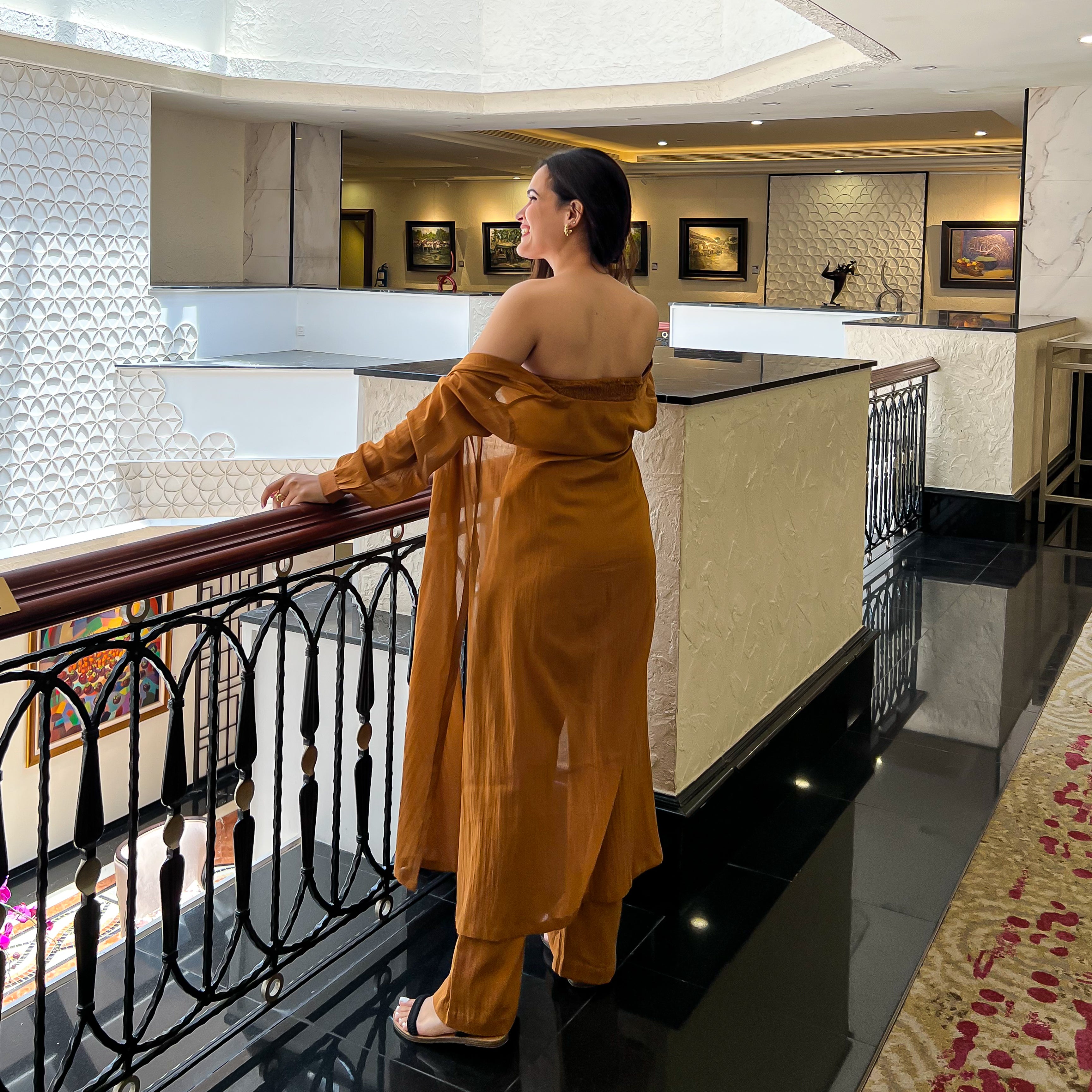 Gingerbread Mulmul Co-ord Set