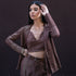 Brown Lurex Blazer Set