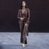 Brown Lurex Blazer Set