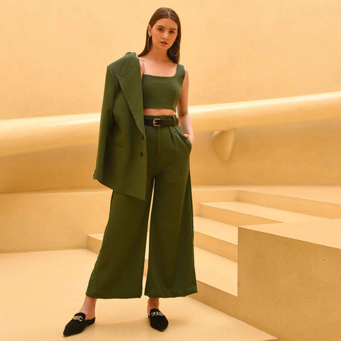 Retro Green Blazer Set