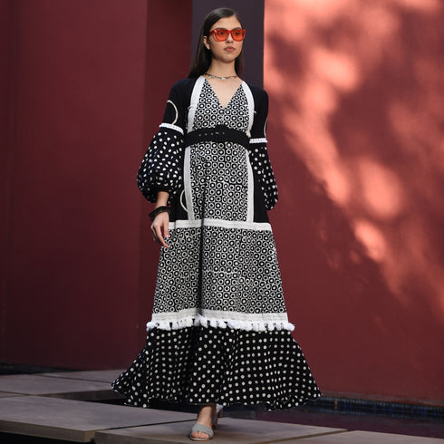 Black Multi Print Dress