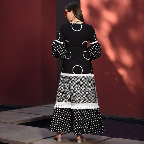 Black Multi Print Dress