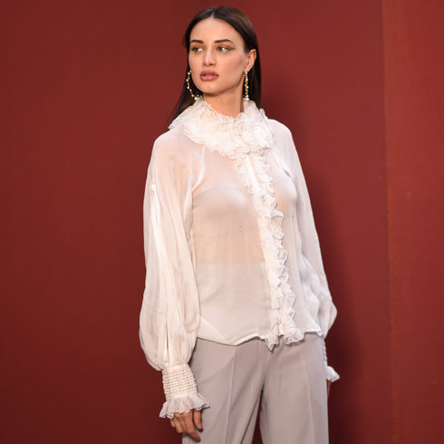 White Chiffon Top