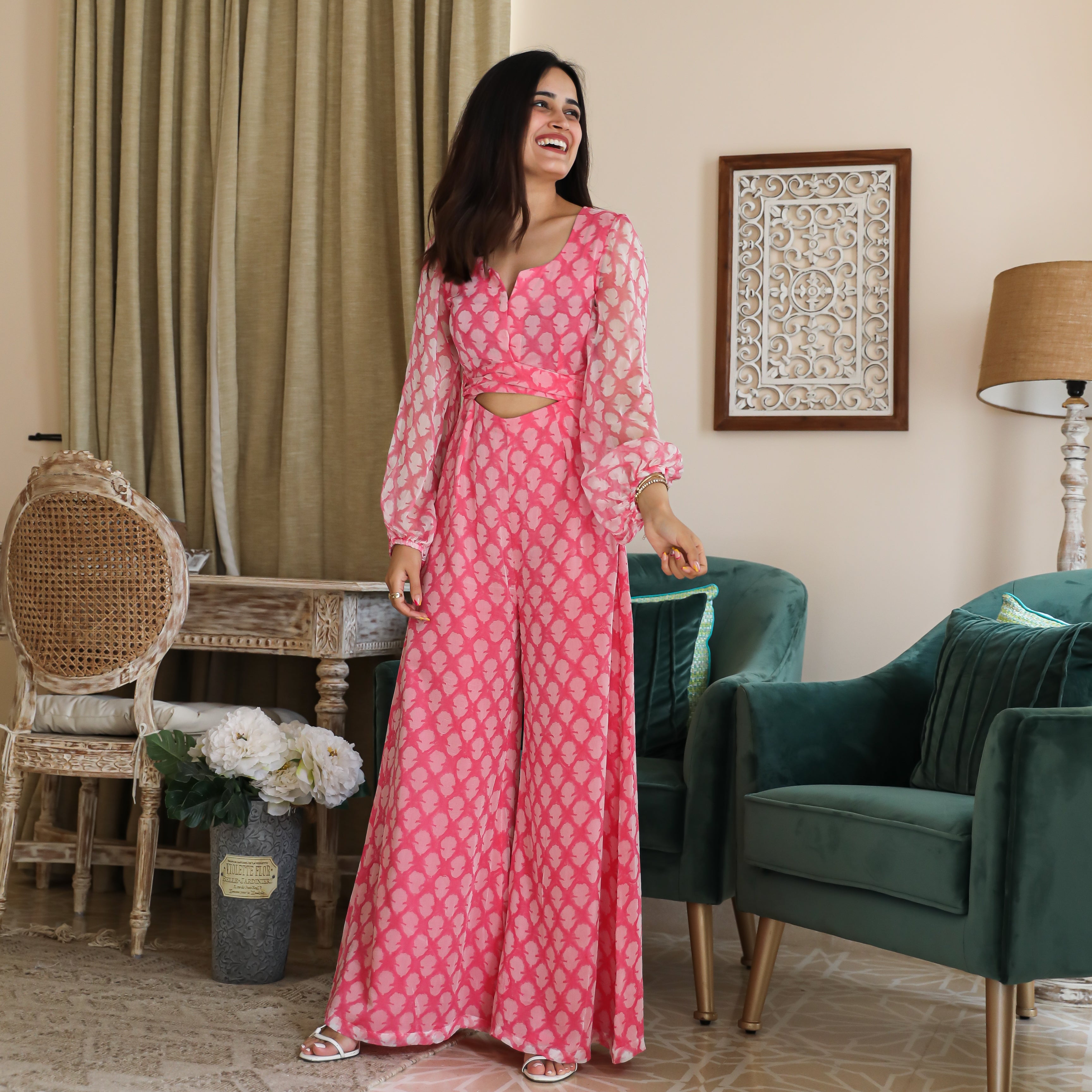 Confetti Chiffon Designer Jumpsuit For Women Online