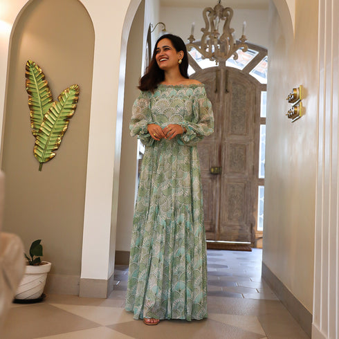 Asymmetrical Tiered Long Dress