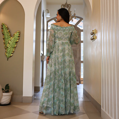 Asymmetrical Tiered Long Dress