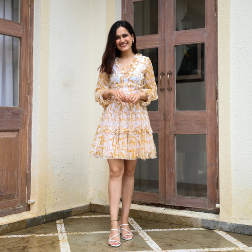 Mineral Yellow Wavy Dress