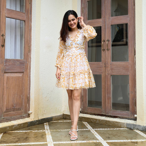 Mineral Yellow Wavy Dress
