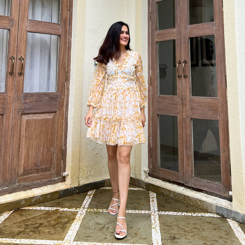 Mineral Yellow Wavy Dress