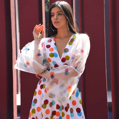 Colour Pop Polka Cotton Dress