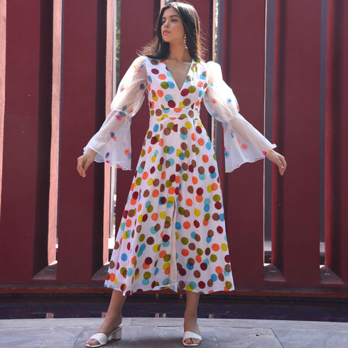 Colour Pop Polka Cotton Dress